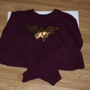 A red darkish long sleeve wonder women shirt